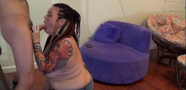  Mind Control Blowjob w BBW Pierced Tattooed Slut  - Behind the Scenes Camera